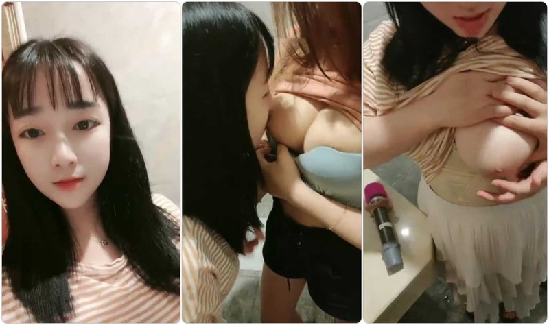 童颜巨乳两个萝莉妹子KTV唱歌厕所露奶，双女互舔奶子轮流口交舔弄，大白奶子非常诱人